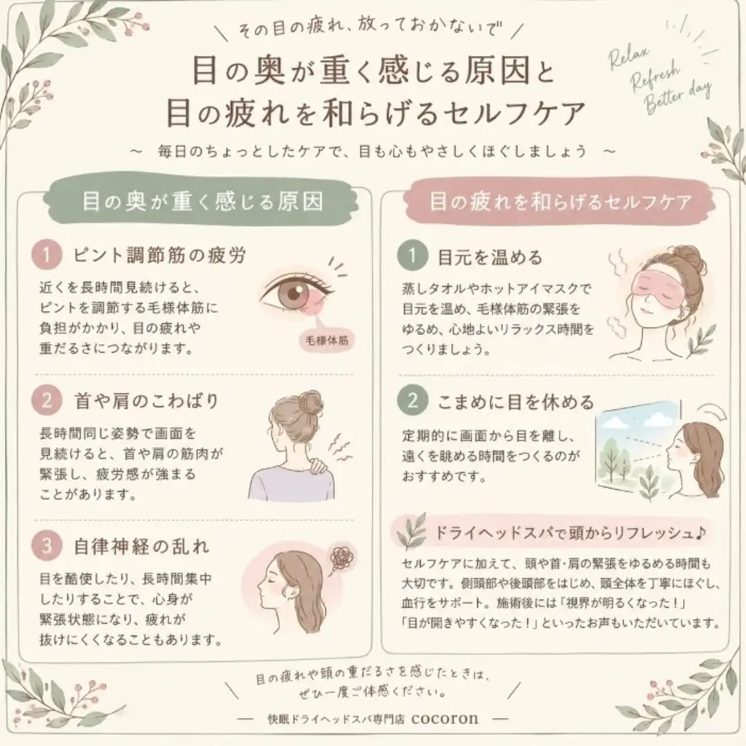 目の奥の重さ...放っておけませんね